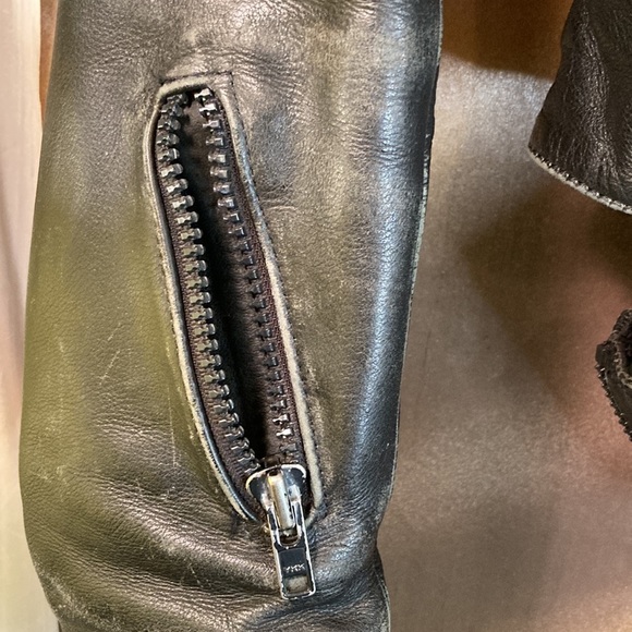 Vintage First Gear Hein Gericke Leather motorcycle jacket with forearm armor - Picture 6 of 16